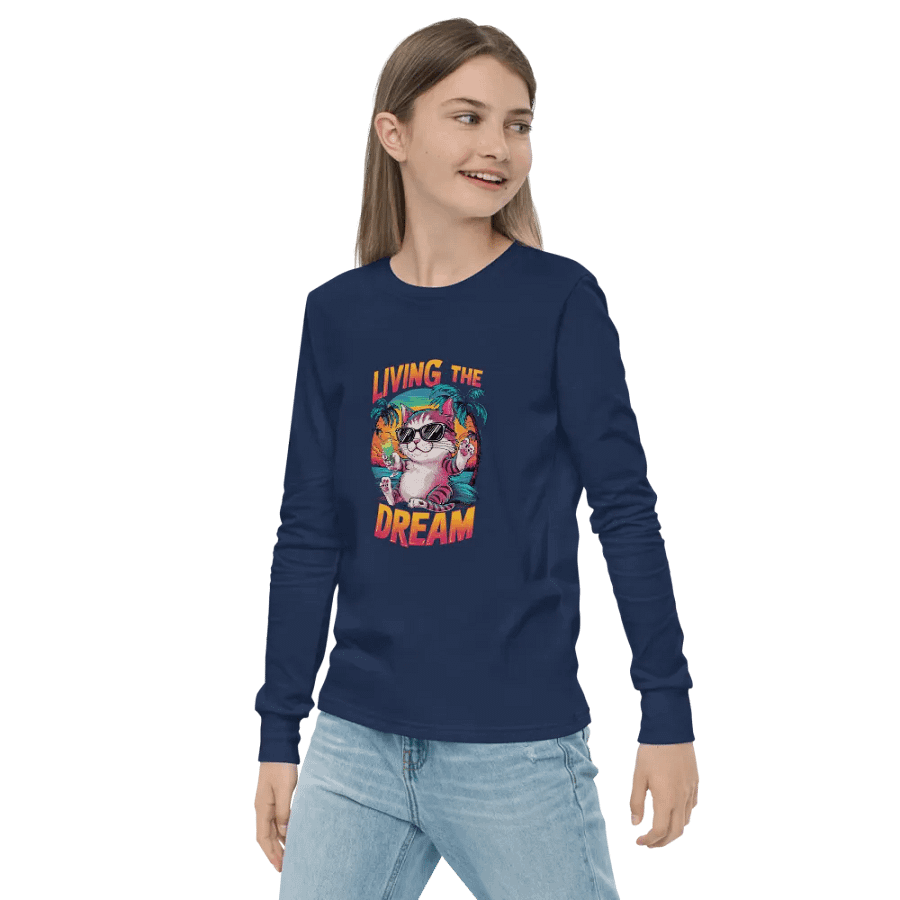 Tropical Dream Cat Youth Long Sleeve product image (4)