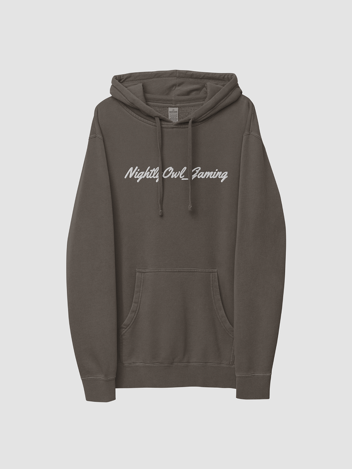 Pigment Dyed Hoodie NightlyOwl_Gaming Name product image (1)