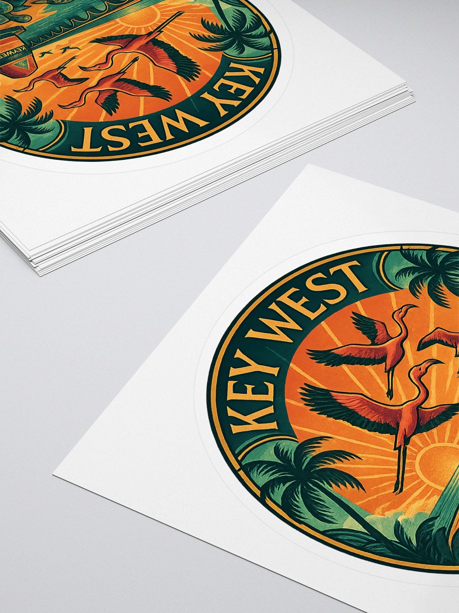 Kiss-Cut Key West Tropical Sticker with Southernmost Point Buoy product image (4)