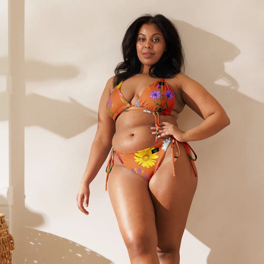 Blossom Bliss String Bikini Set_Orange product image (7)