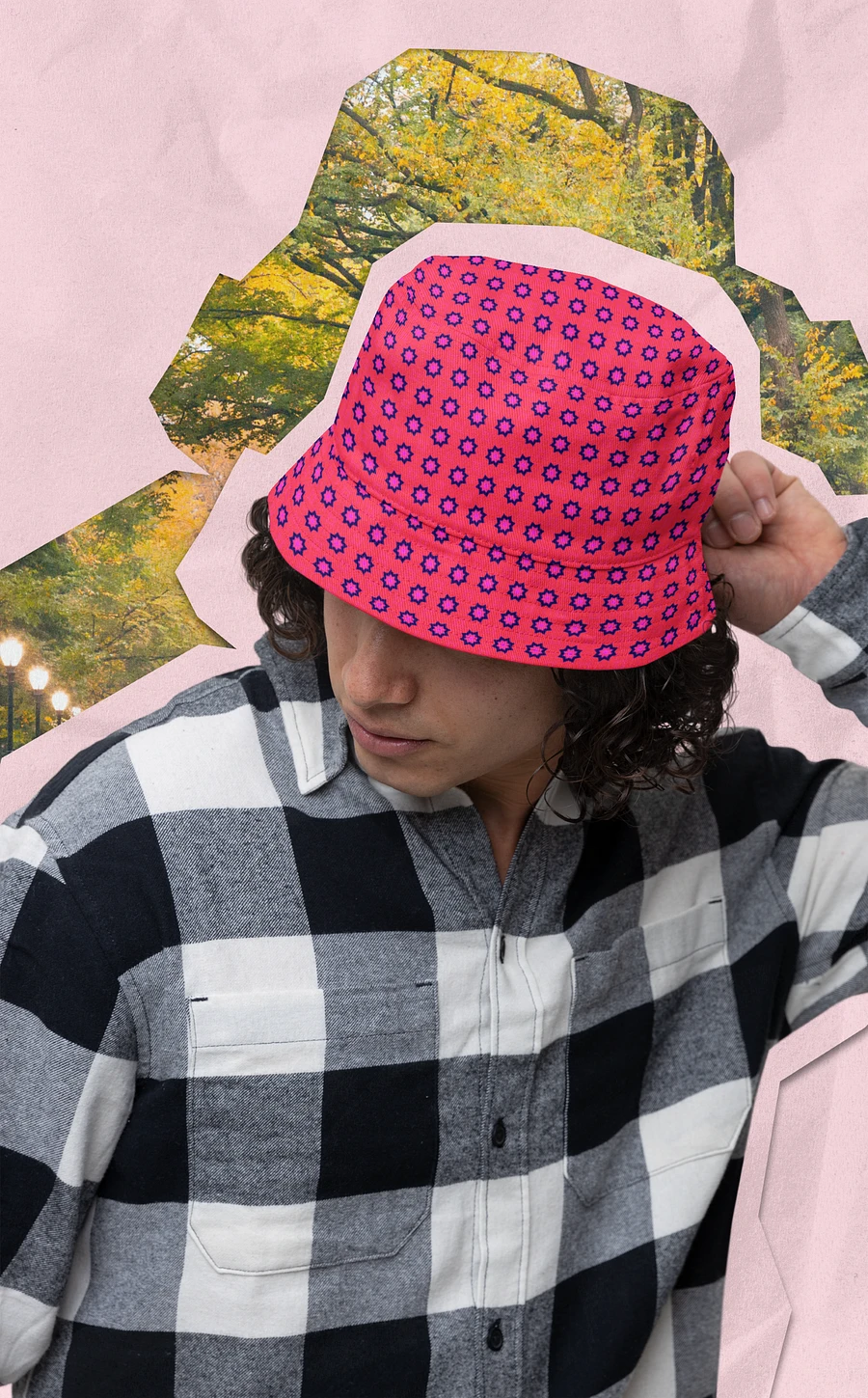 Abstract Red Unisex Bucket Hat product image (3)