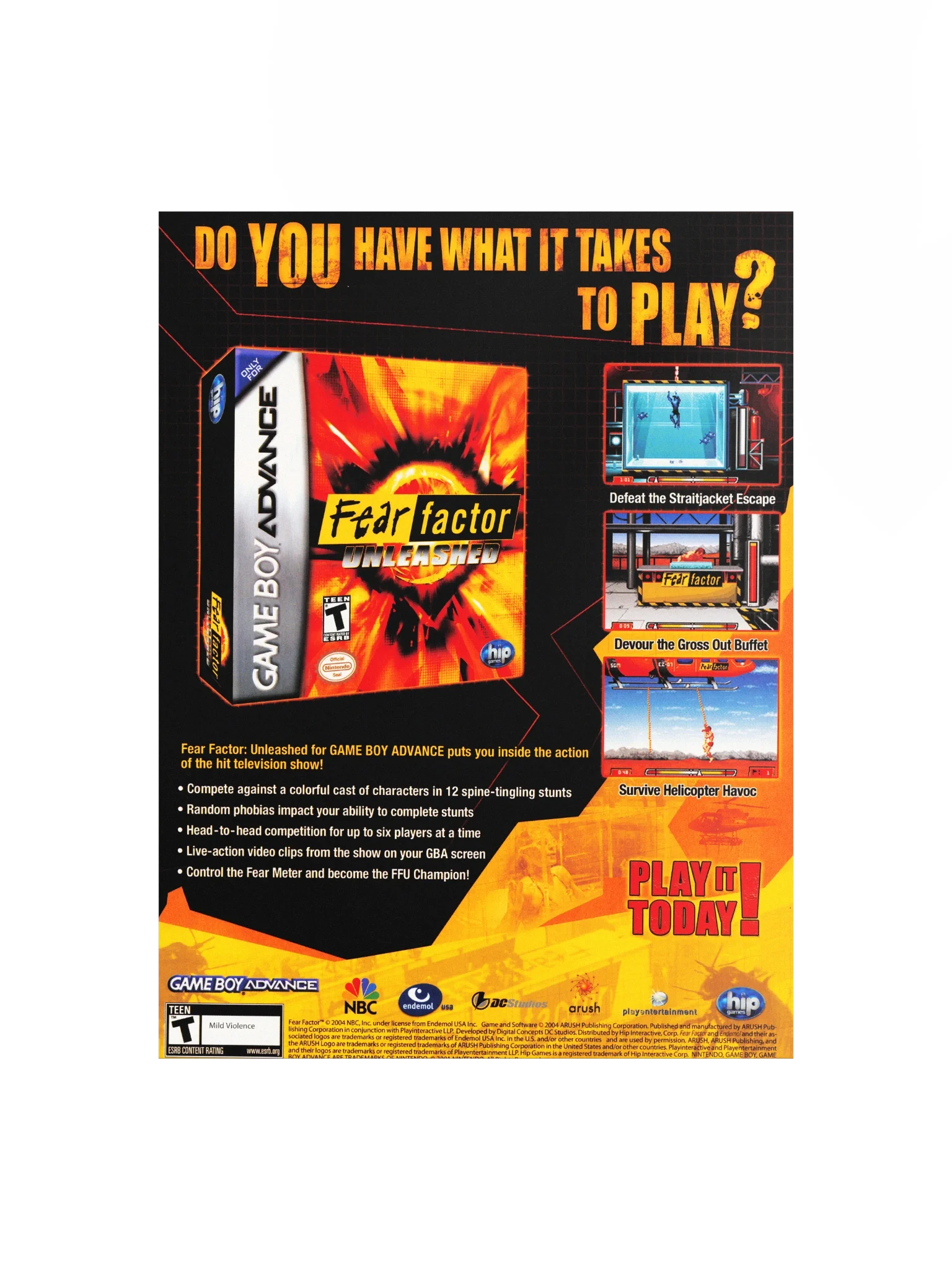 Fear Factor (GameBoy Advance) - Promotional Poster/Flyer product image (1)