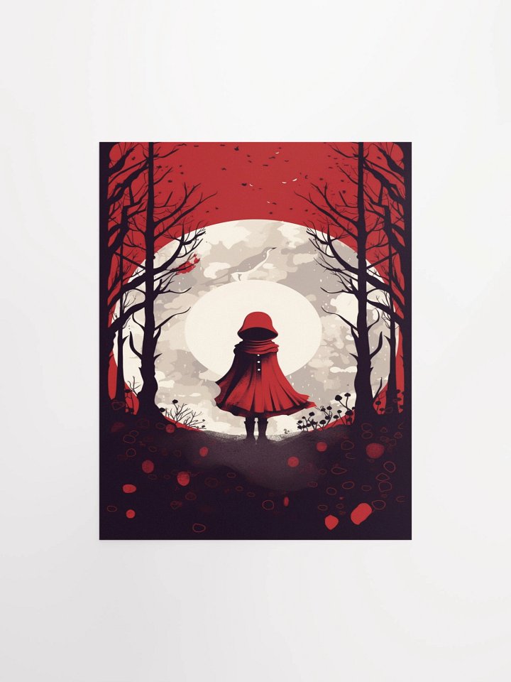 Dark Red Ridding Hood Matte Unframed Wall Art Paper Canvas product image (1)
