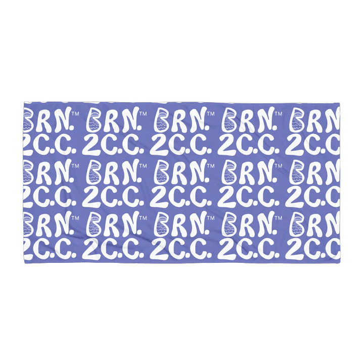BRN.2C.C.™ | Coastal Classic Beach Towel | All-Over Logo Print | Vibrant Colors for Salty Souls | White Logo on Slate Blue product image (1)