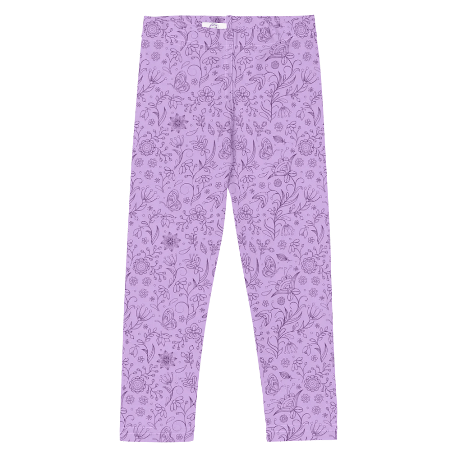 Light Purple Lilac Floral Kid's and Toddler's Leggings product image (8)