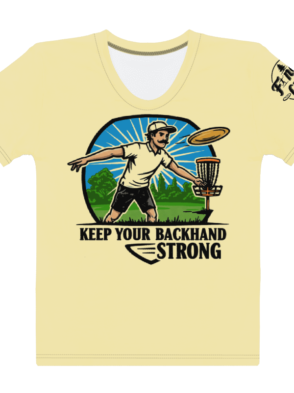 Fancy Lads Women's Yellow T-shirt "Keep Your Backhand Strong" product image (1)