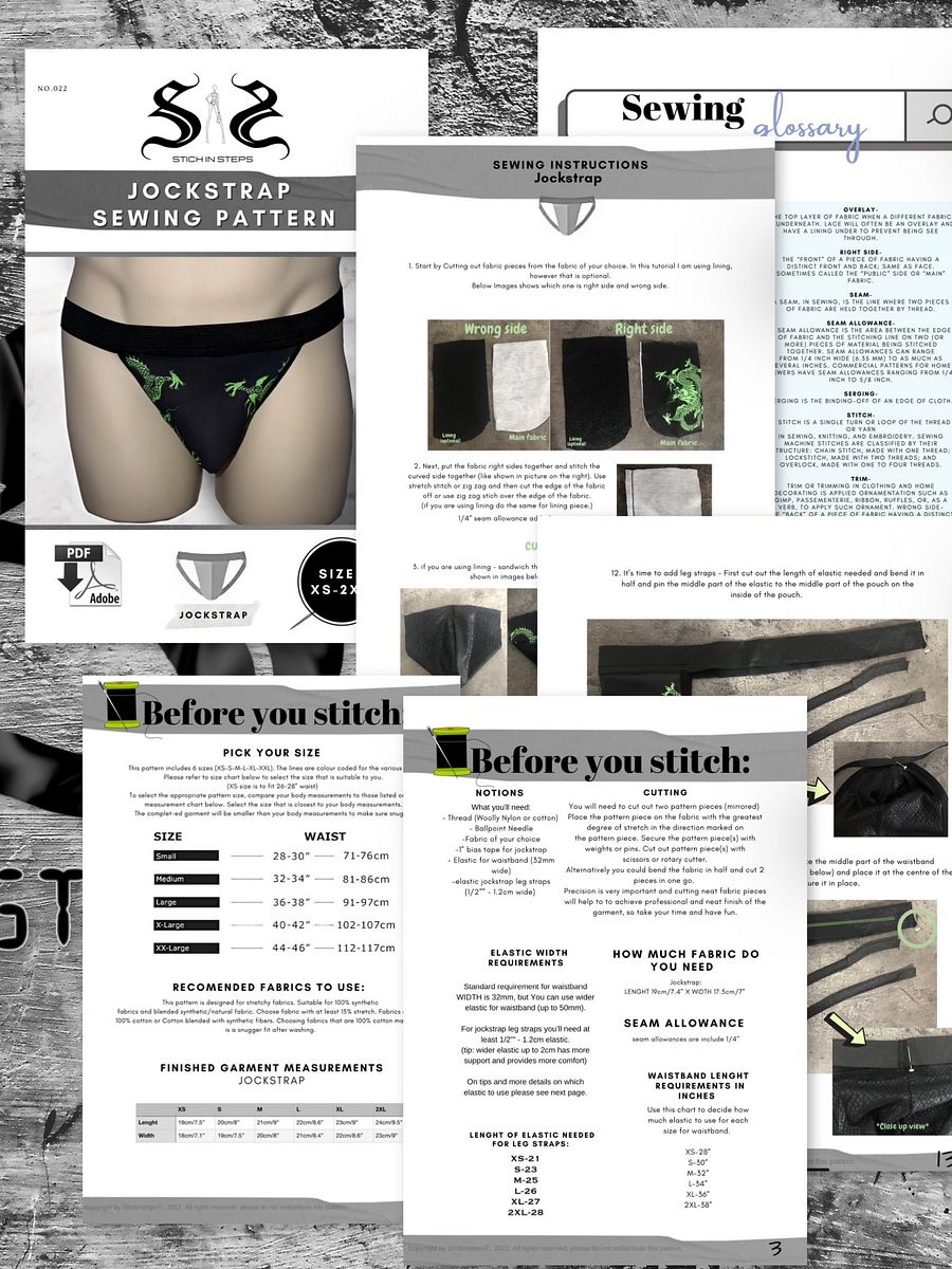 Men’s classic jockstrap - Sewing Pattern product image (4)