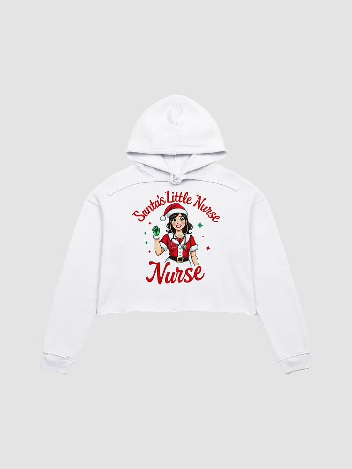 Santa's Stethoscope Little Nurse Crop Hoodie product image (9)