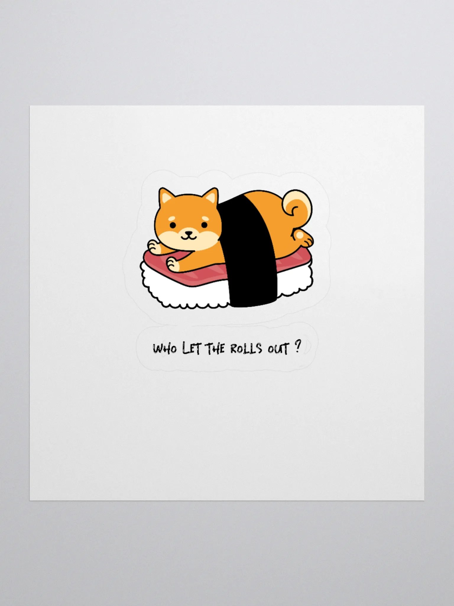 Sushi Shiba Inu Kiss Cut Stickers product image (1)