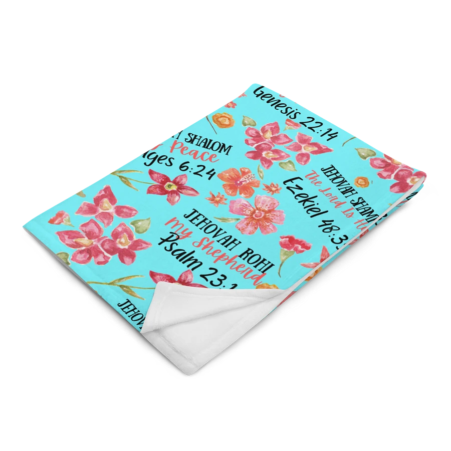 Teal Floral Names Of God Blanket product image (3)