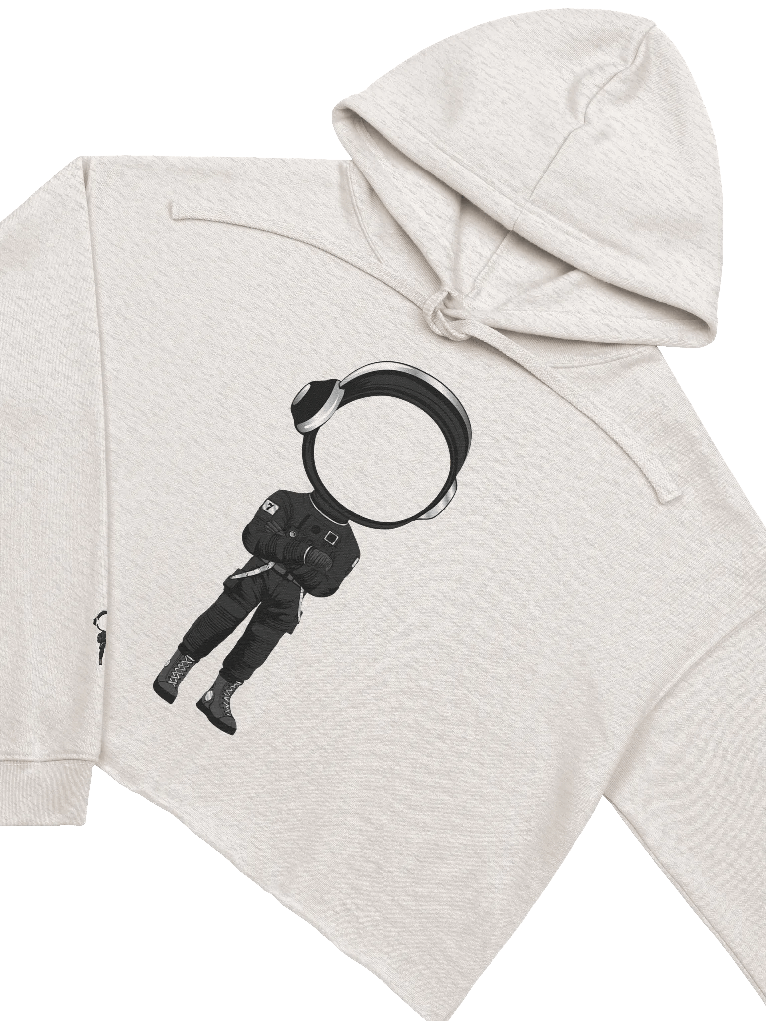 MARS CITY Black Astronaut Cropped Hoodie in 3 Light Colors product image (3)