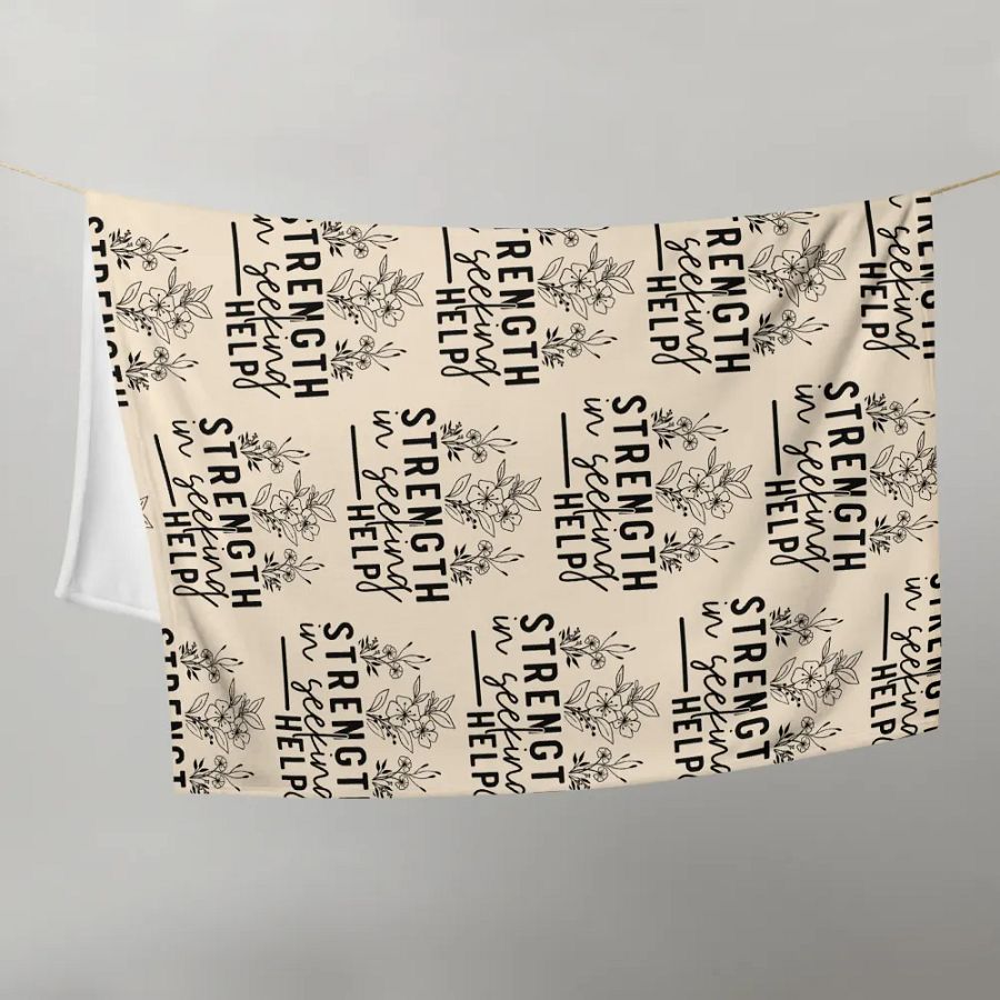 Strength Is Seeking Help Blanket product image (10)