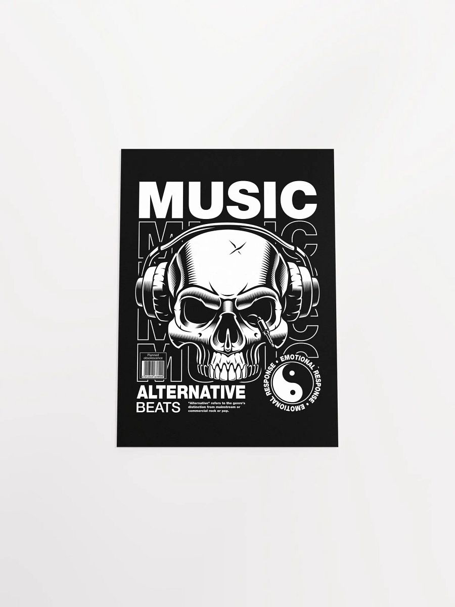 Skull & Headphones Poster: Retro Music-Inspired Art product image (32)