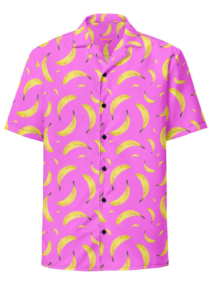 Bananapalooza pattern pink Hawaiian shirt product image (1)
