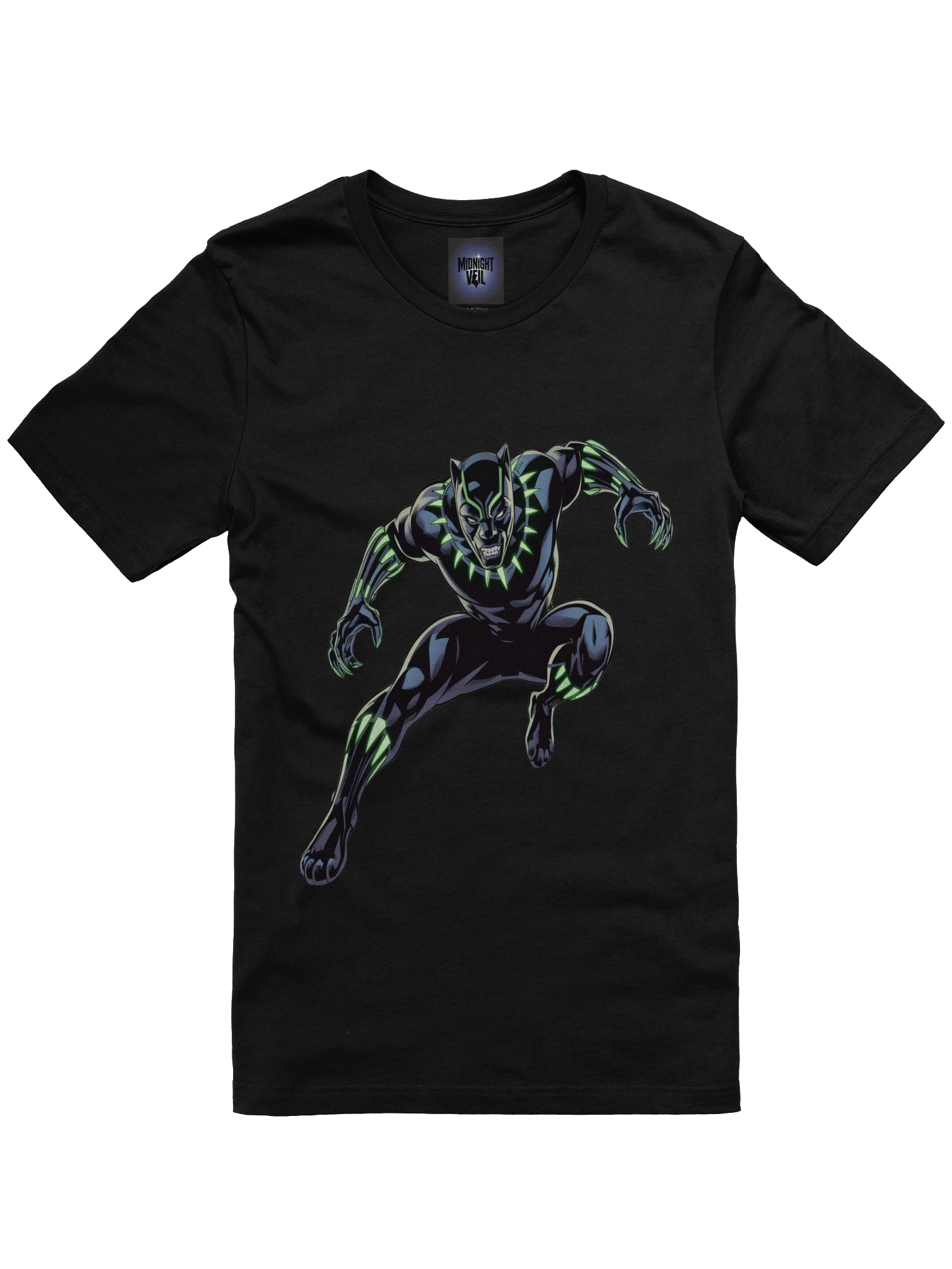 Black Panther Neon Claw Supersoft T-Shirt – Vibranium Glow Guardian product image (3)