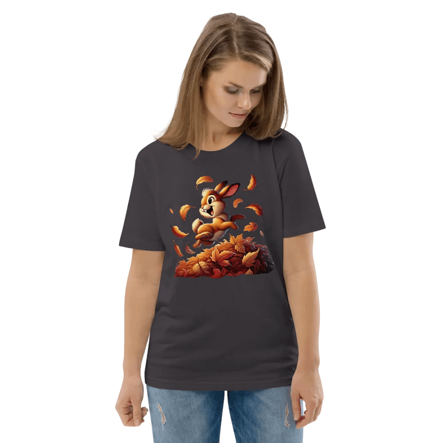 Autumn Leaves Bunny Organic Unisex T-Shirt product image (175)