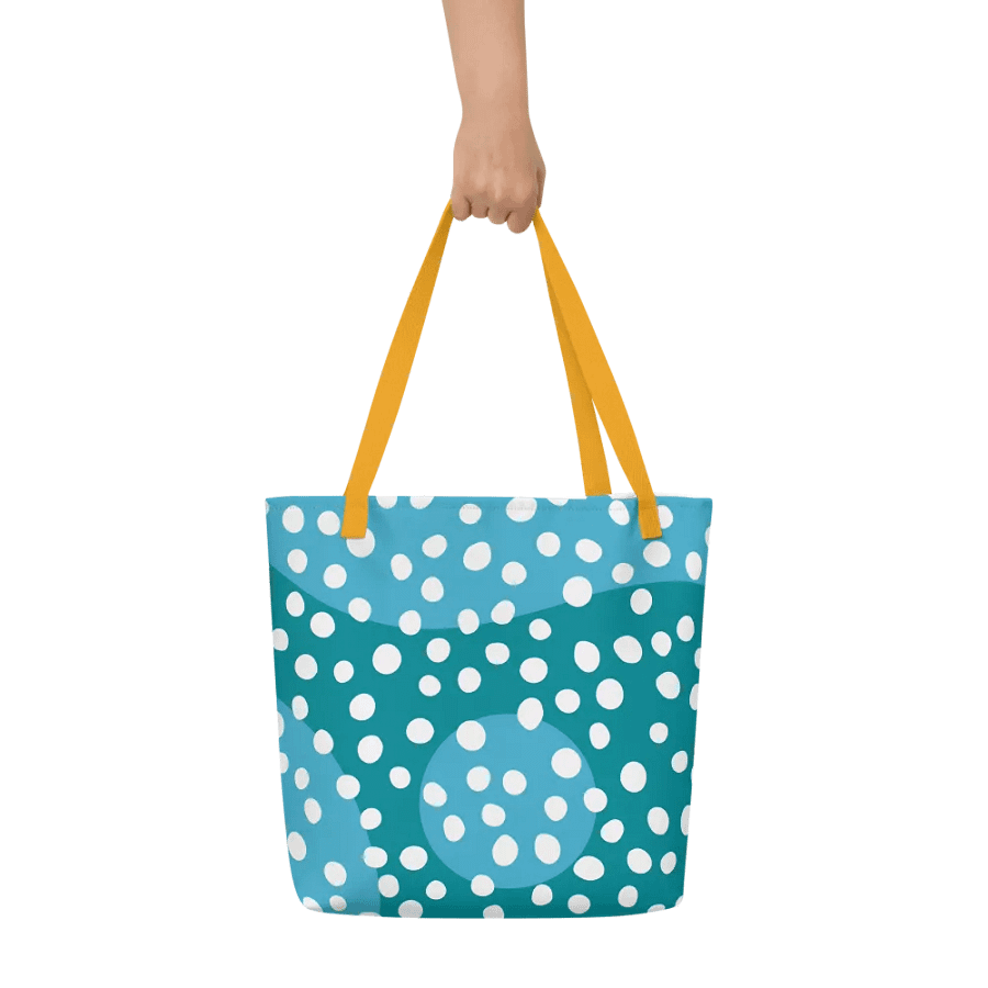 Turquoise Dot Clusters Large Tote Bag product image (7)
