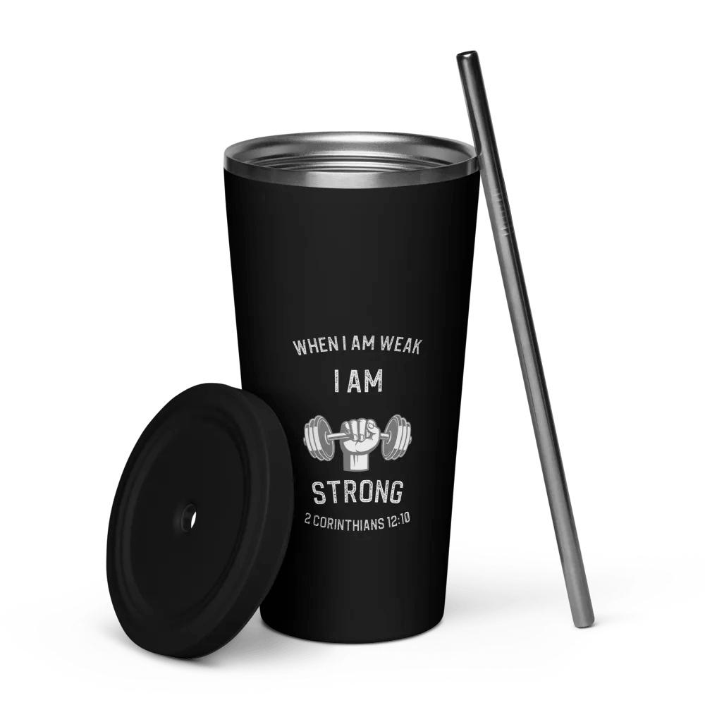 I Am Strong 20 oz. Isolated Cup: Black product image (5)