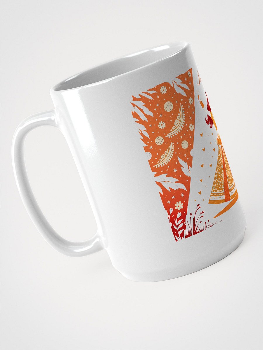 Elegant Kuchipudi Performance | Orange-Hued Art Glossy Mug Print product image (3)