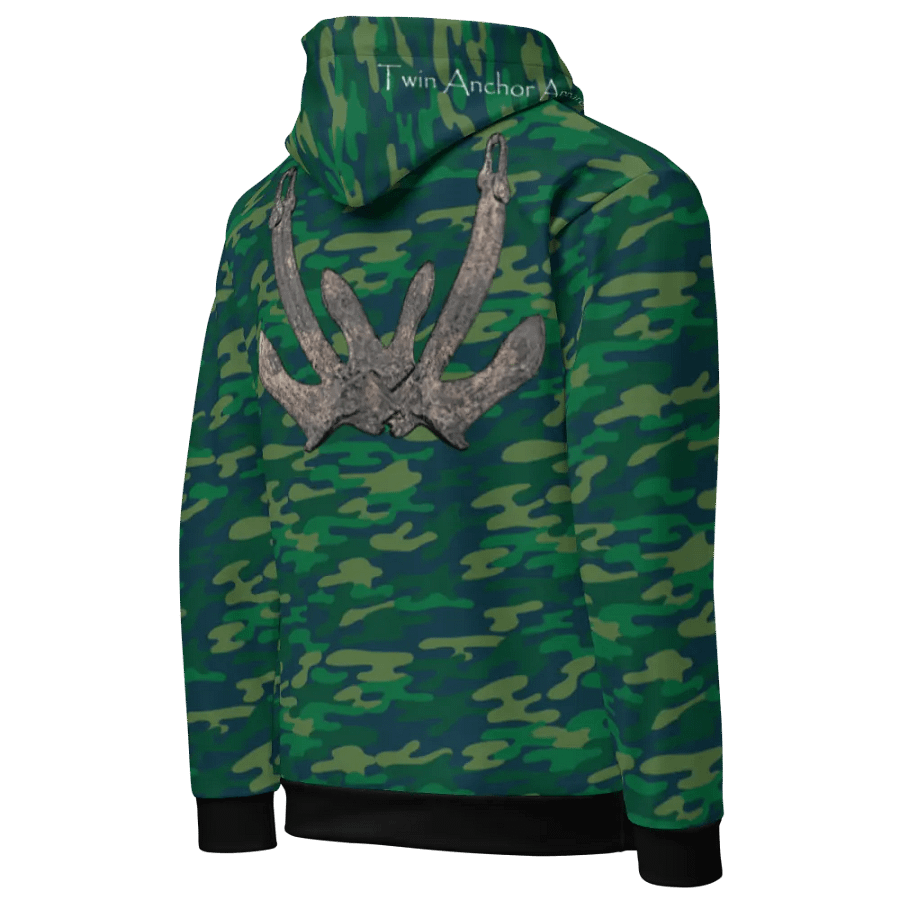 Teal Camouflage Anchor Hoodie product image (8)