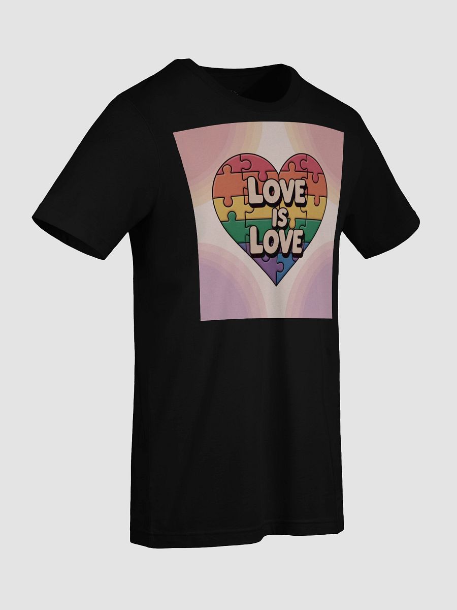Exclusive 'Love is Love' Rainbow Puzzle Heart Pride Unisex T-Shirt - TDS Music product image (92)