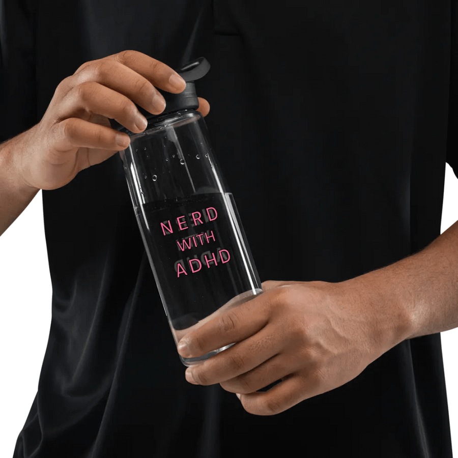 Nerd With ADHD Stylized Water Bottle product image (8)