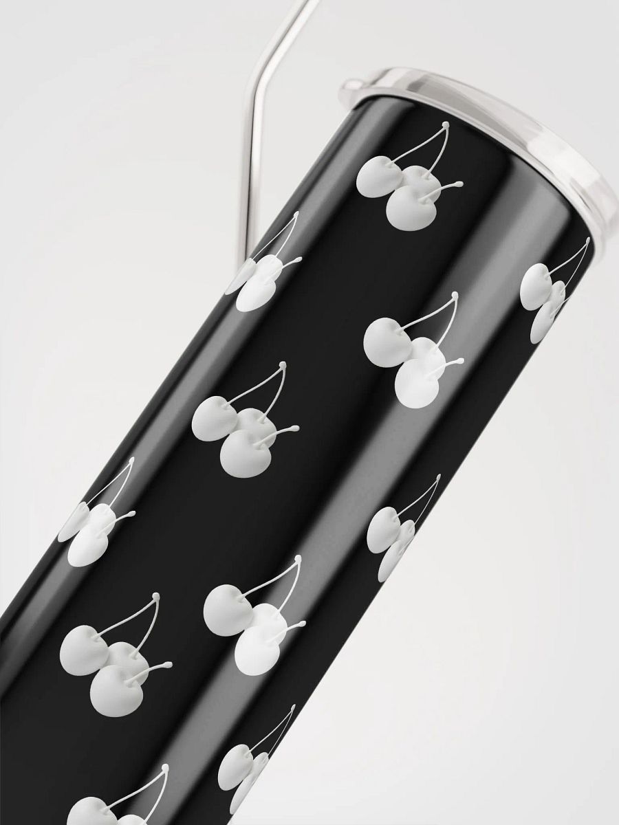 White Cherries Large Stainless Steel Tumbler with Reusable Straw product image (8)