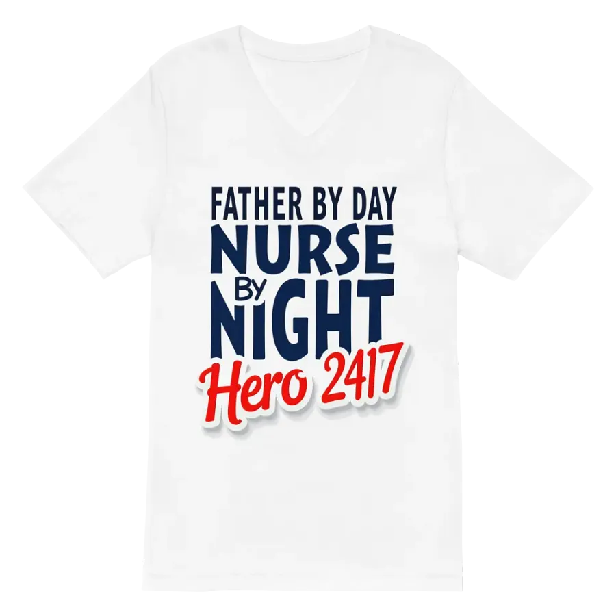 father by day, nurse by night, Hero 24/7 , V-Neck Tee product image (2)