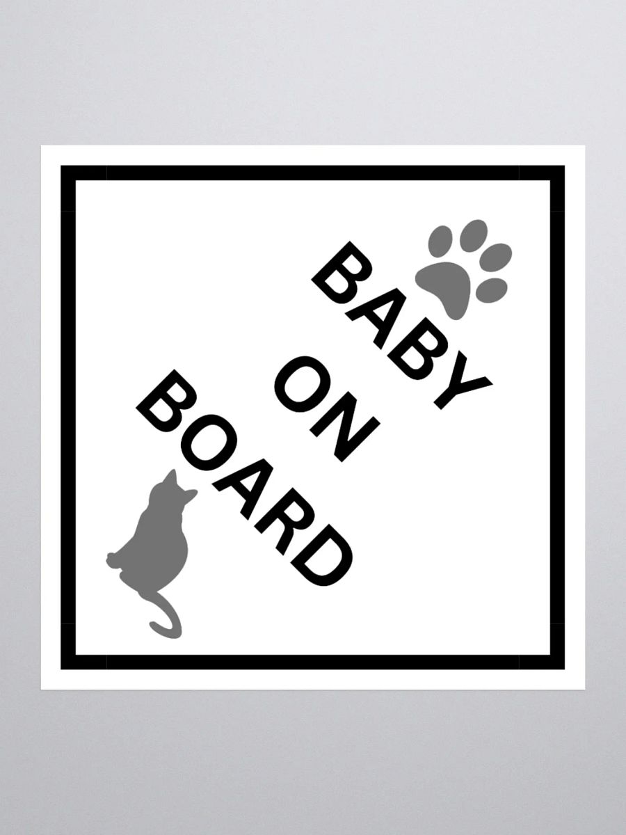 Cat Baby on Board Sticker - Gray on White product image (9)