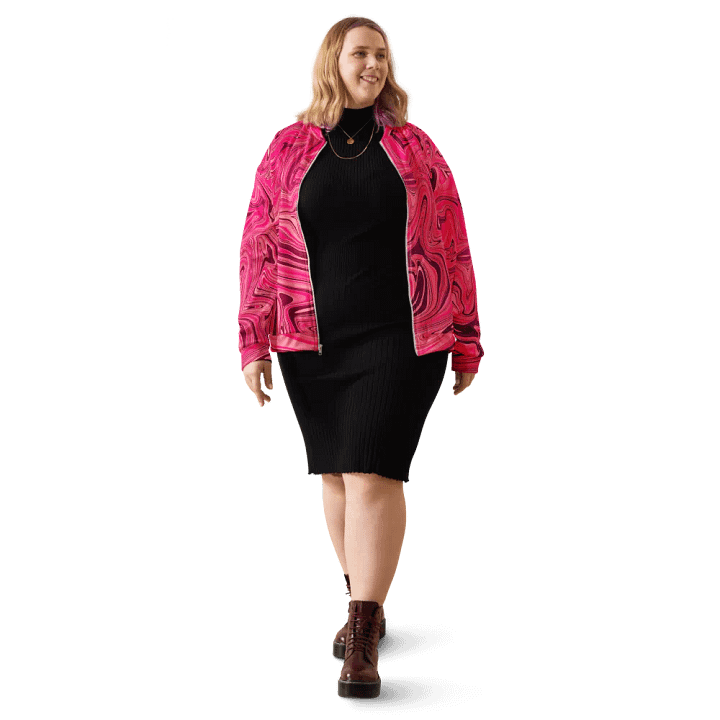 Unisex Bomber Jacket - Shades of Magenta Pink Digital Fluid Art product image (1)