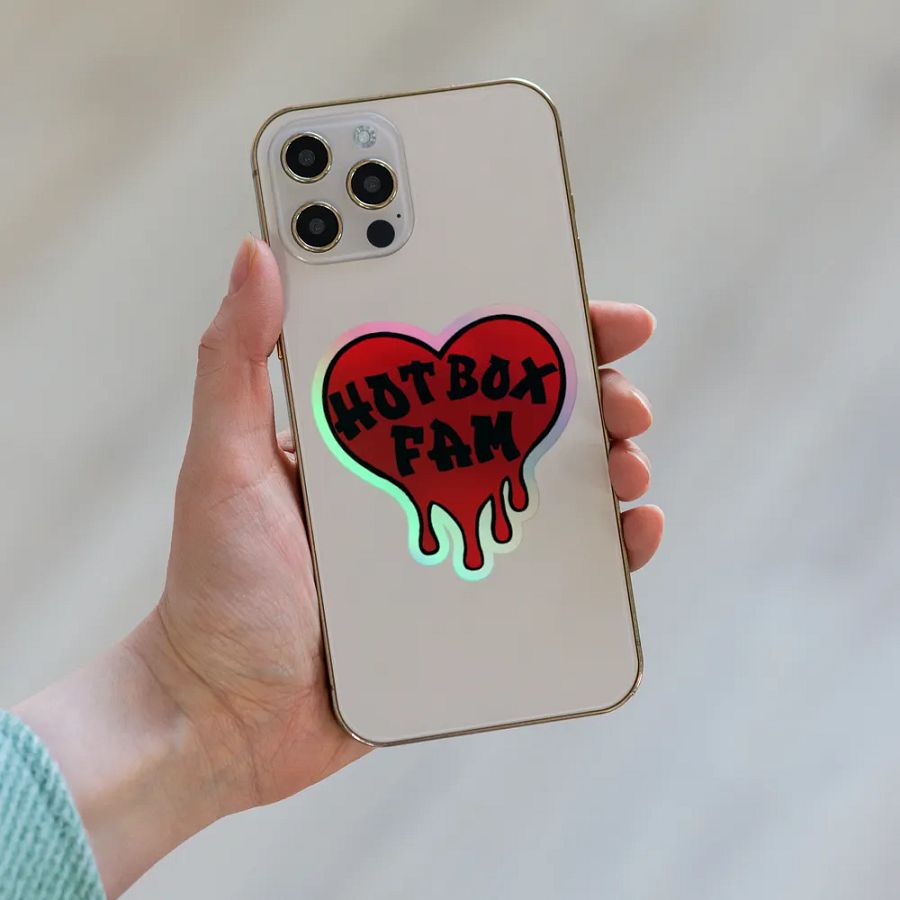 HOT BOX FAM SOLID RED LOGO STICKER product image (8)