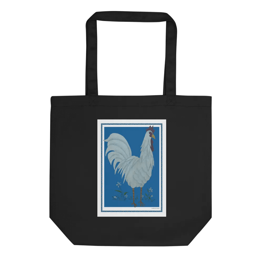 Eco Friendly Tote Bag with Chicken and Blue Background product image (3)