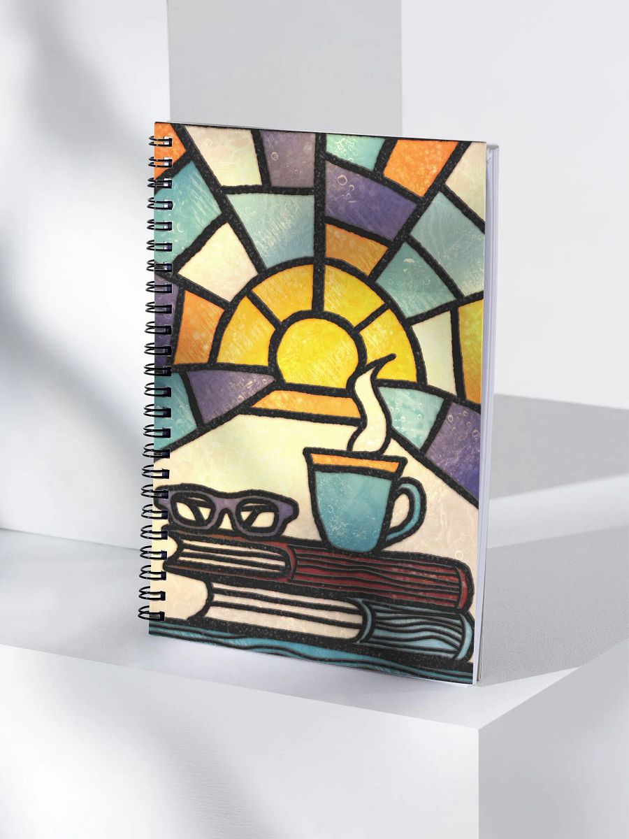 Hand-drawn Vitrage Style Notebook, Reading Journal For Coffee And Book Lovers product image (1)