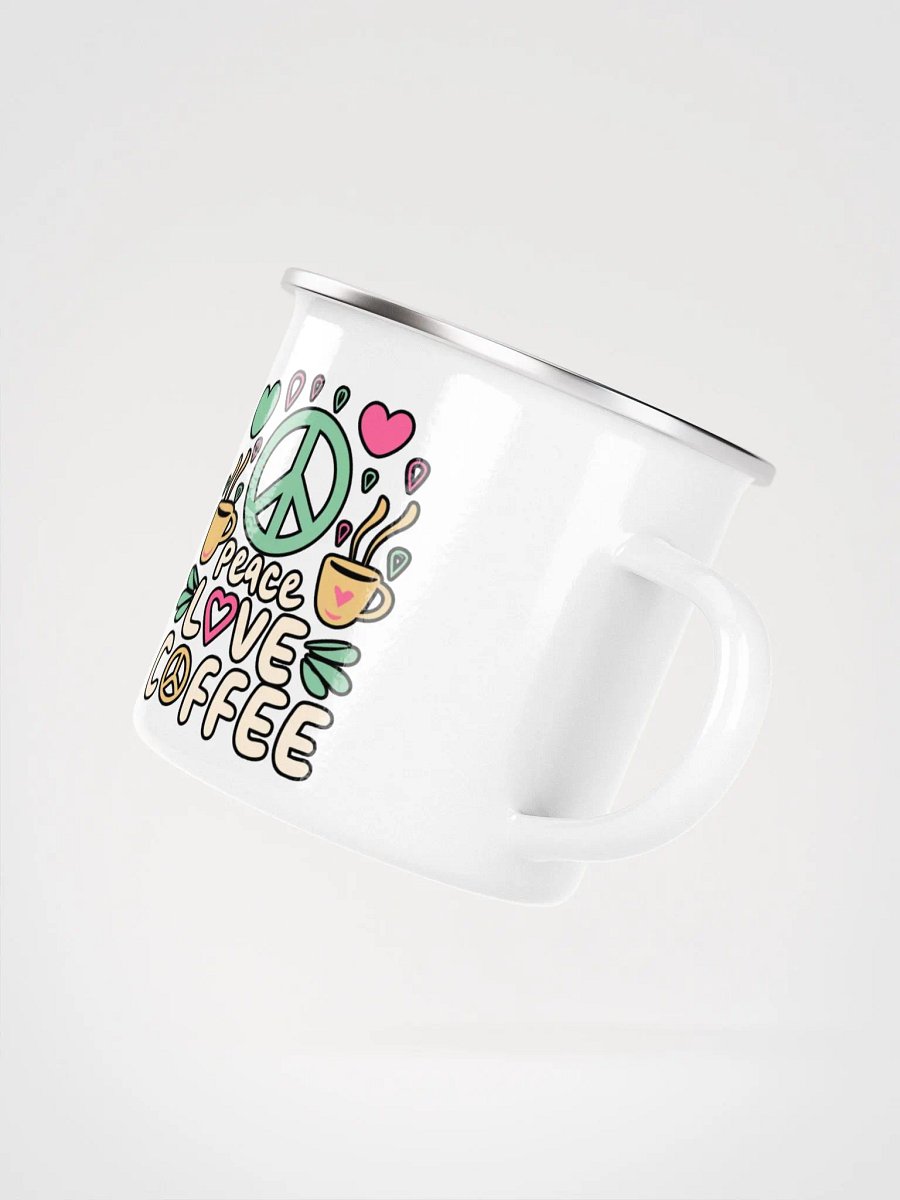 Peace Love Coffee Addict Camping Mug product image (3)