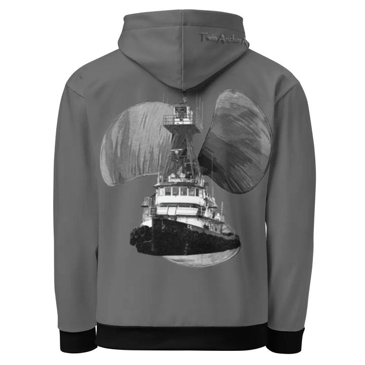 Gray Three blade prop Tug CE Hoodie product image (1)