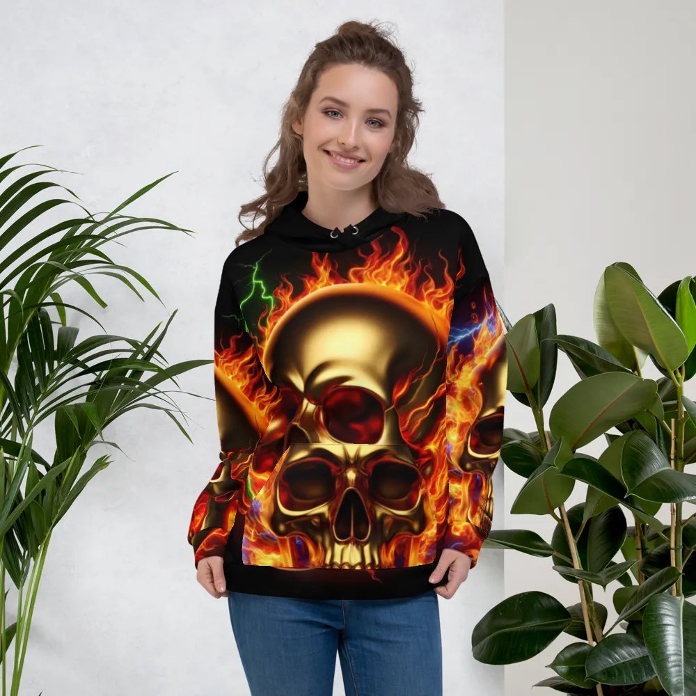 All-Over Blaze - Unisex Skull Hoodie #3 product image (5)