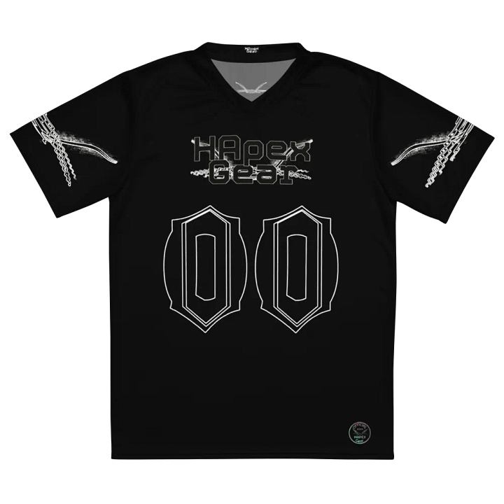 Recycled Unisex Sports Jersey - Black - Mr I'm Not Important - Black HApex Gear Black Logo product image (2)