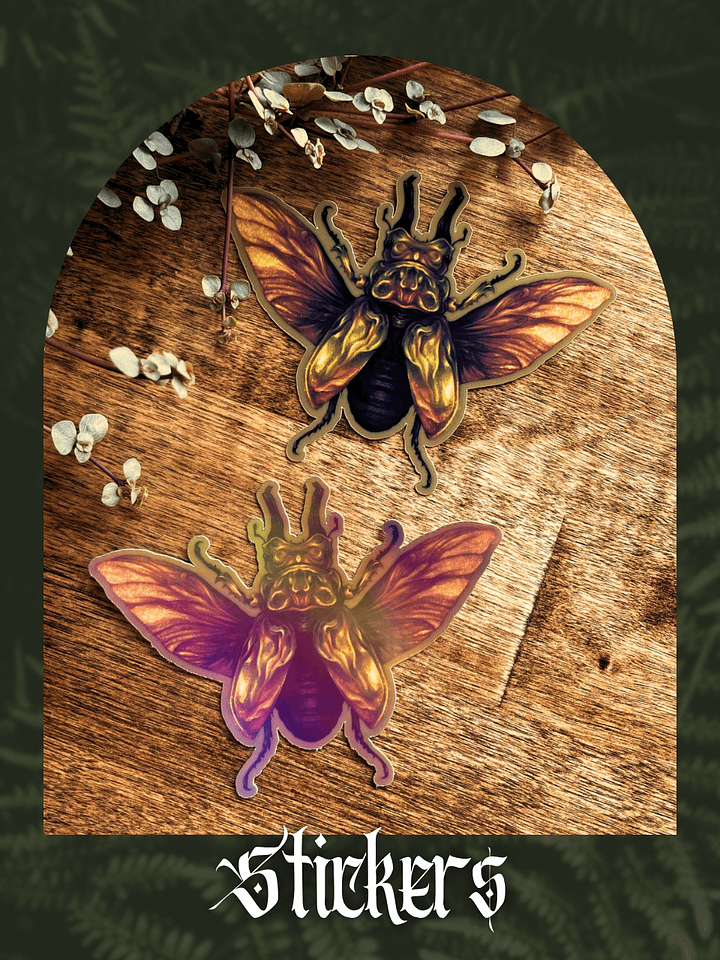 Green Beetle Sticker (Full Color) product image (1)