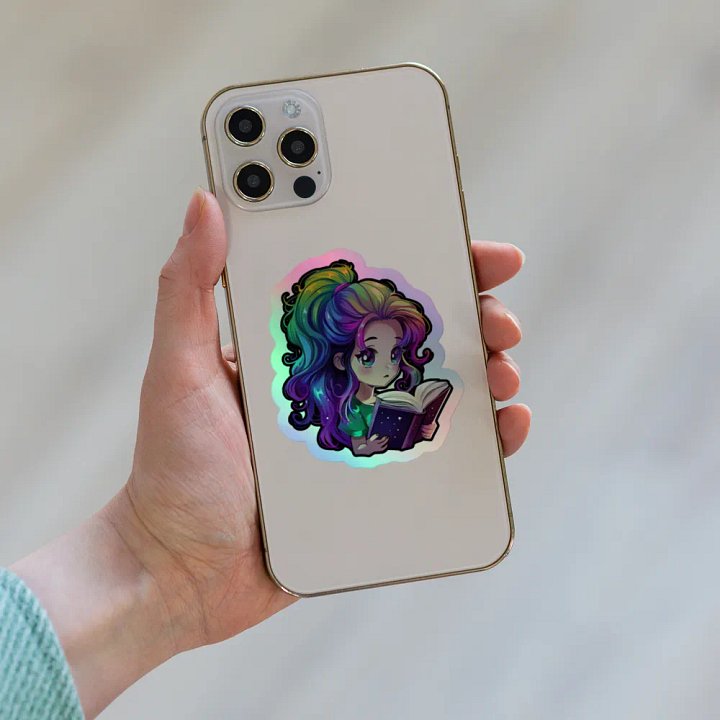 Rainbow Reading Holographic Sticker product image (2)