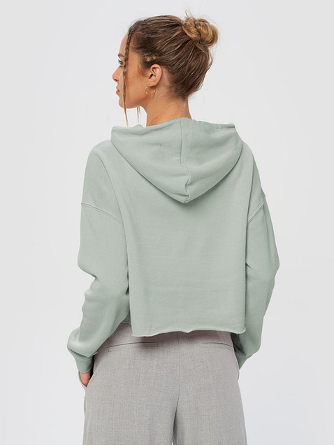 Photo showing Independent Trading Co. Women’s Lightweight Cropped Hoodie