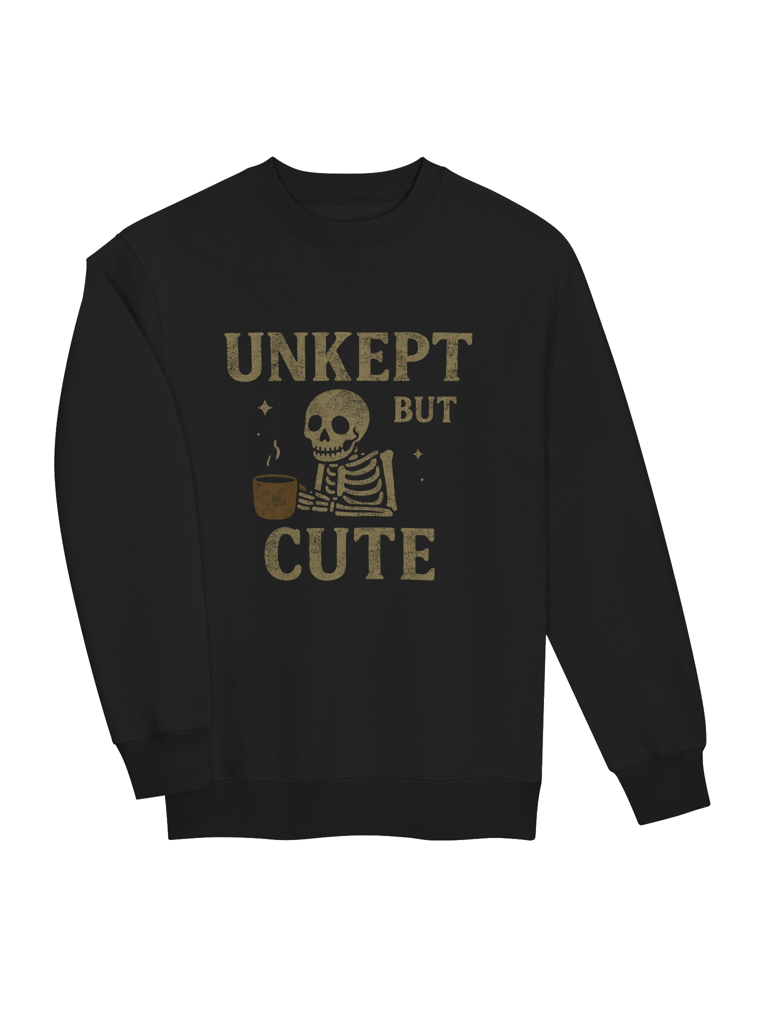 Unkept But Cute Skeleton Crewneck | Cozy Vintage Graphic Sweatshirt product image (3)