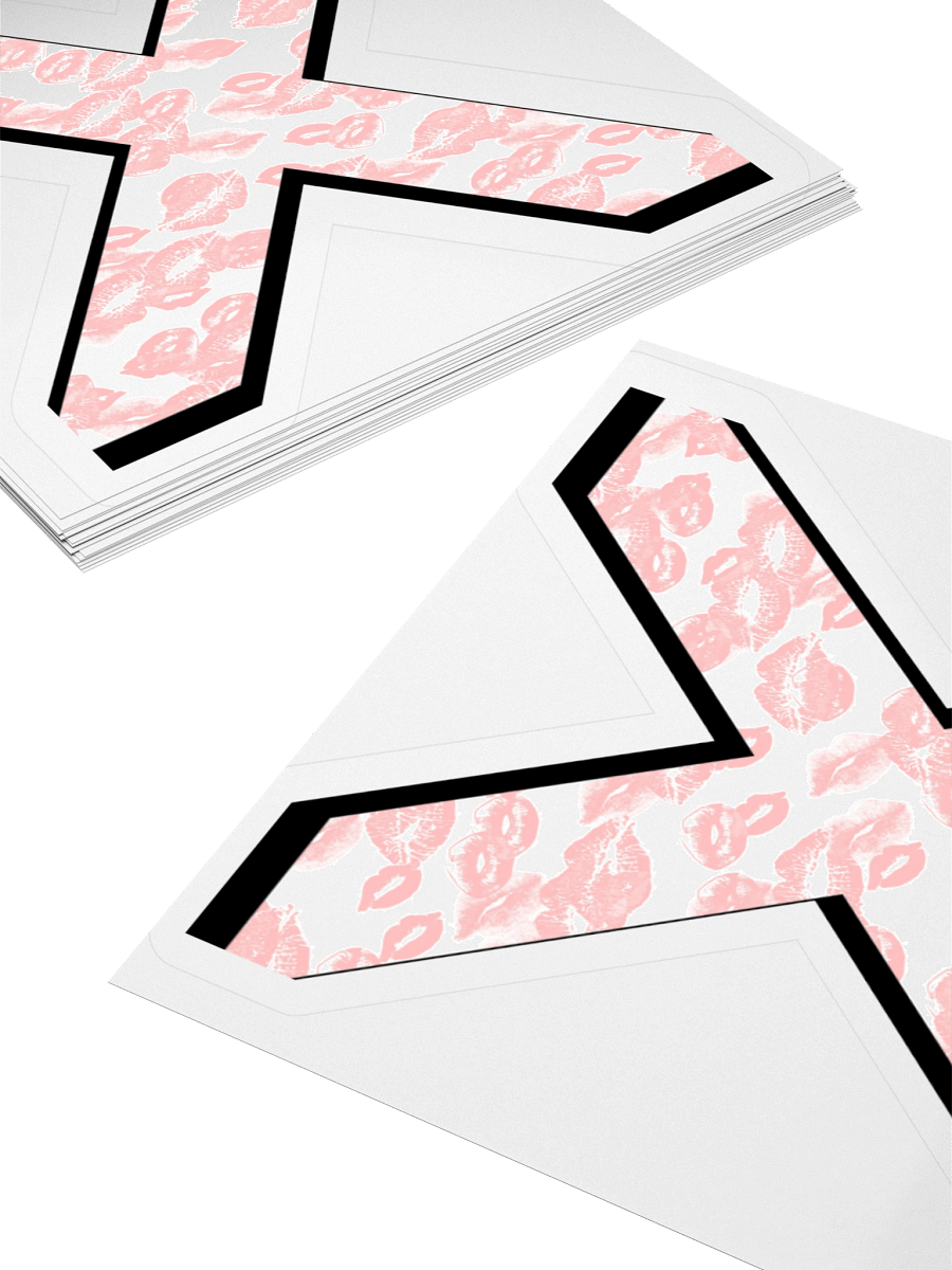 White X Pink Lipstick Kisses | Kiss-cut Sticker product image (4)