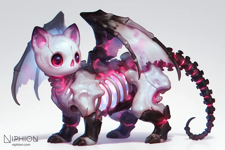Necrocritter #8 – Exclusive Digital Art | Cute Skeleton Fantasy Creature product image (1)