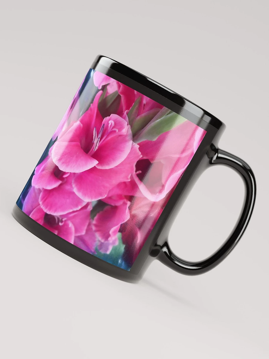Dark Pink Gladiolas Black Coffee Mug product image (8)