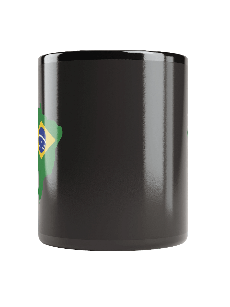 Brazil Flag and Map Black Coffee Mug - Double Sided Print product image (9)