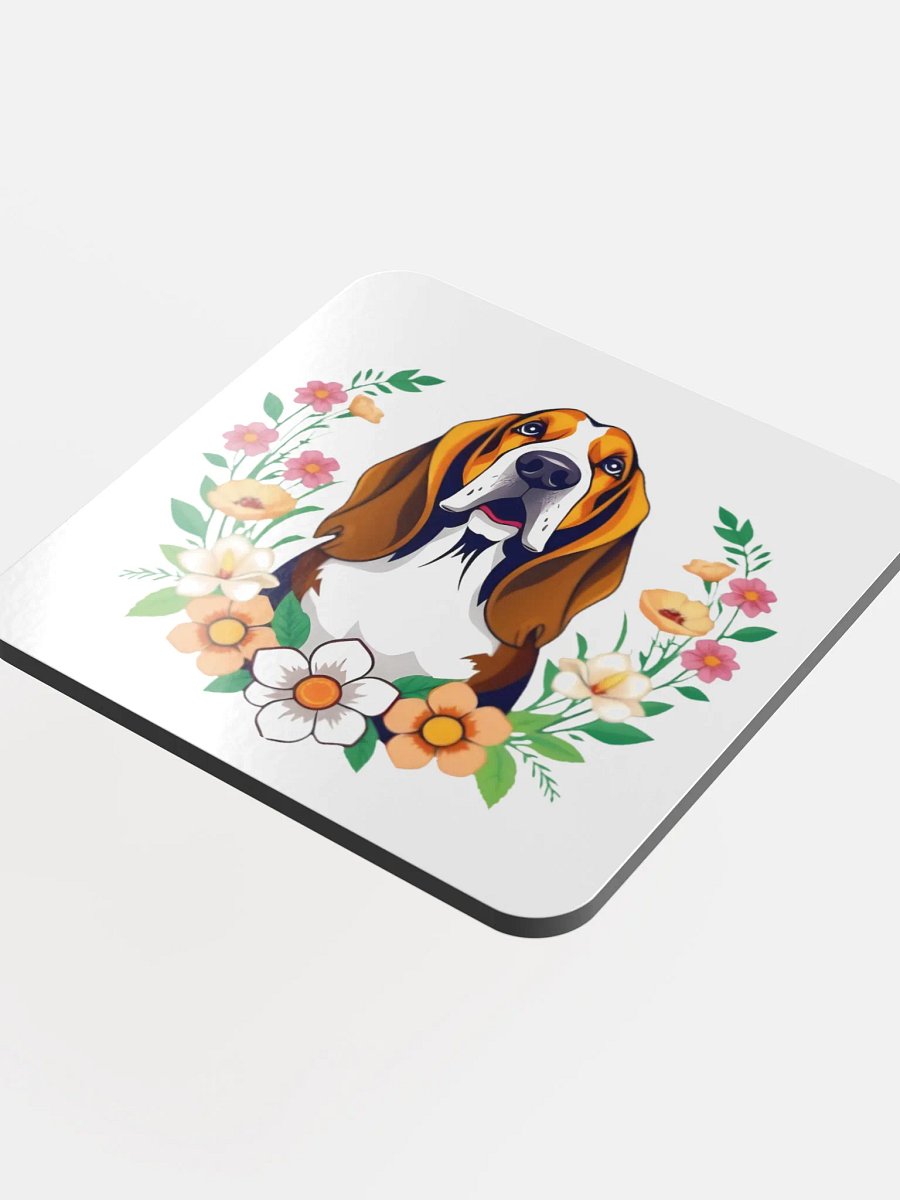 Floral Basset Hound Cork Coaster product image (4)