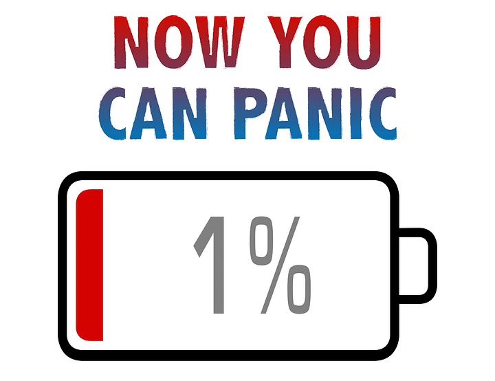 Now You Can Panic with Battery at 1% T-Shirt product image (2)