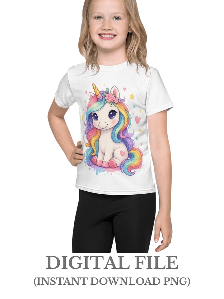 Cute Unicorn PNG | Sublimation, Waterslide, Printable Vinyl for Sublimation & Printing product image (1)