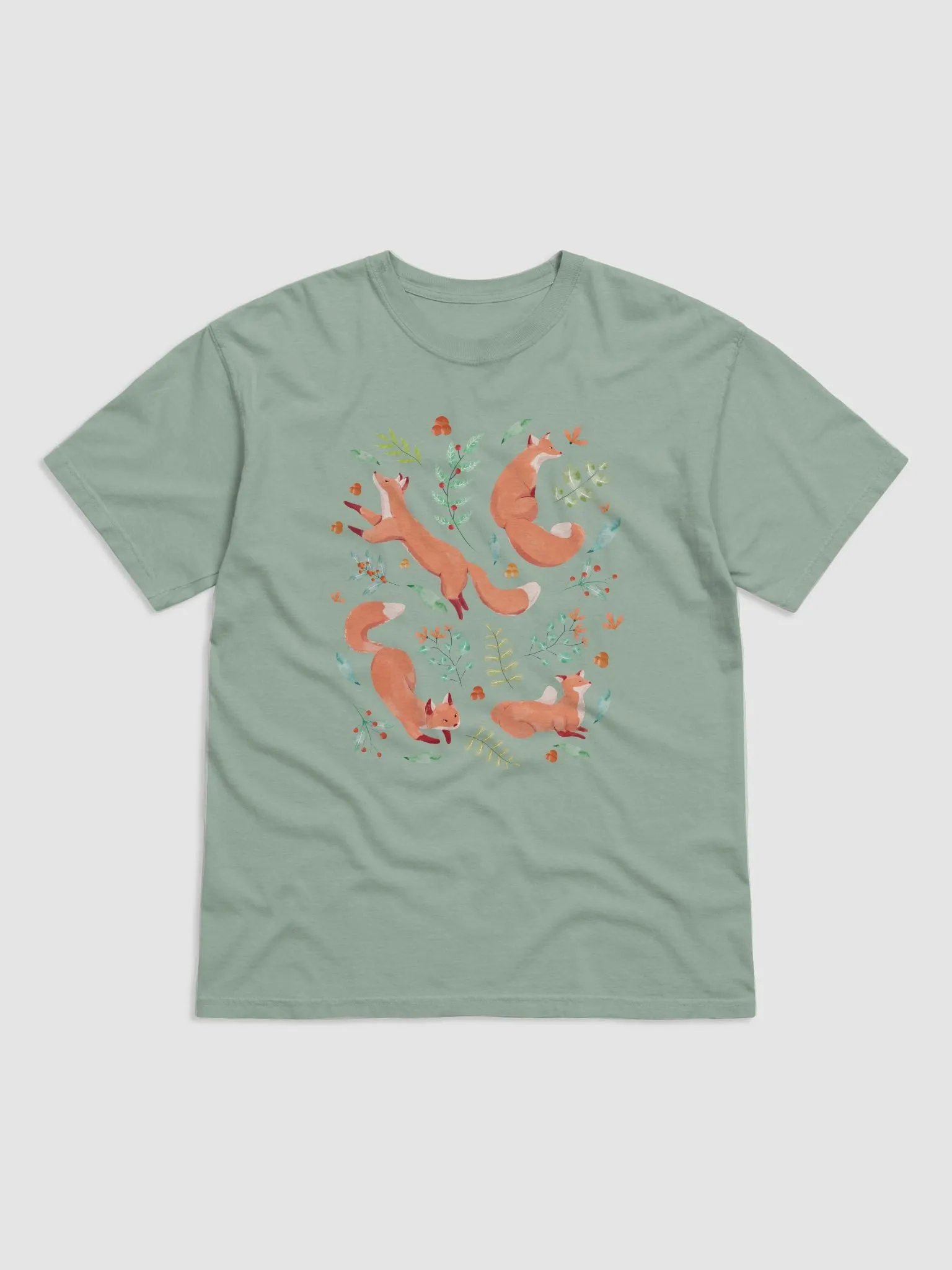 Cottagecore-Style Shirt of Watercolor Foxes | Cottagecore, Goblincore, and Forestcore-Inspired Fox T-Shirt product image (4)