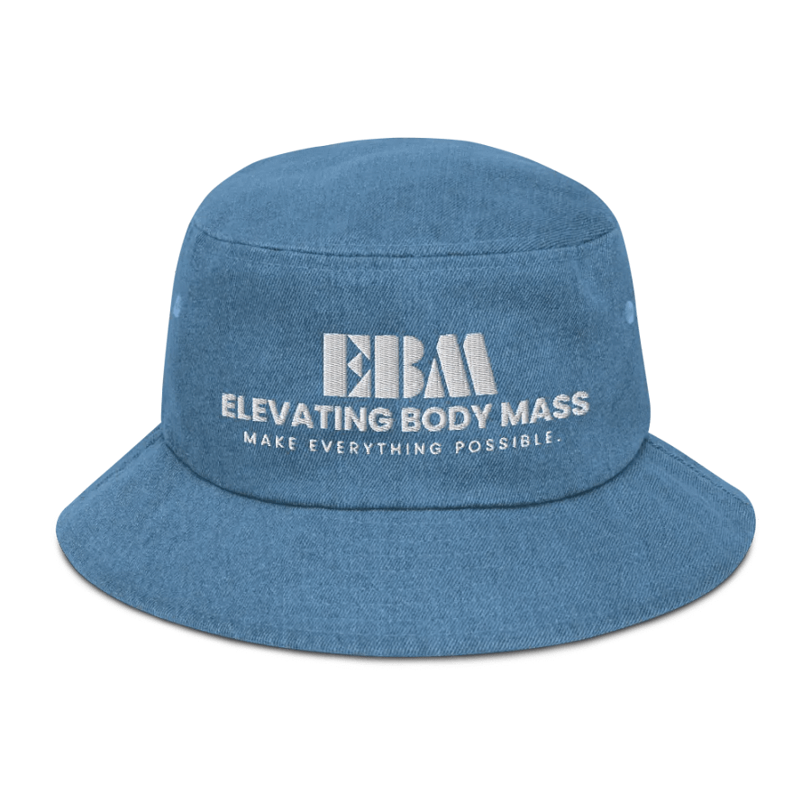 EBM Denim Bucket Hat (White Logo) product image (6)